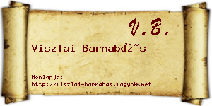 Viszlai Barnabás névjegykártya