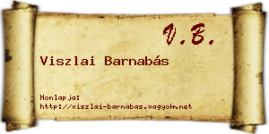 Viszlai Barnabás névjegykártya